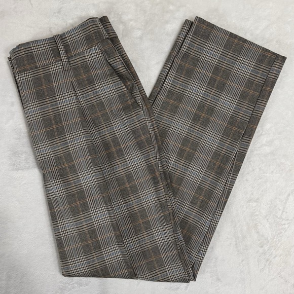Nine West Plaid High Rise Pleated Dress Pants Size 6 Straight Business Casual - Picture 15 of 15